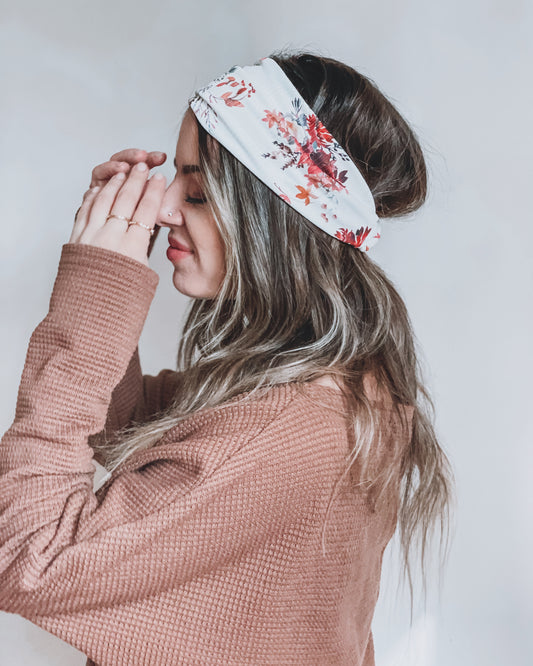 RED FLORAL | Wide Headband