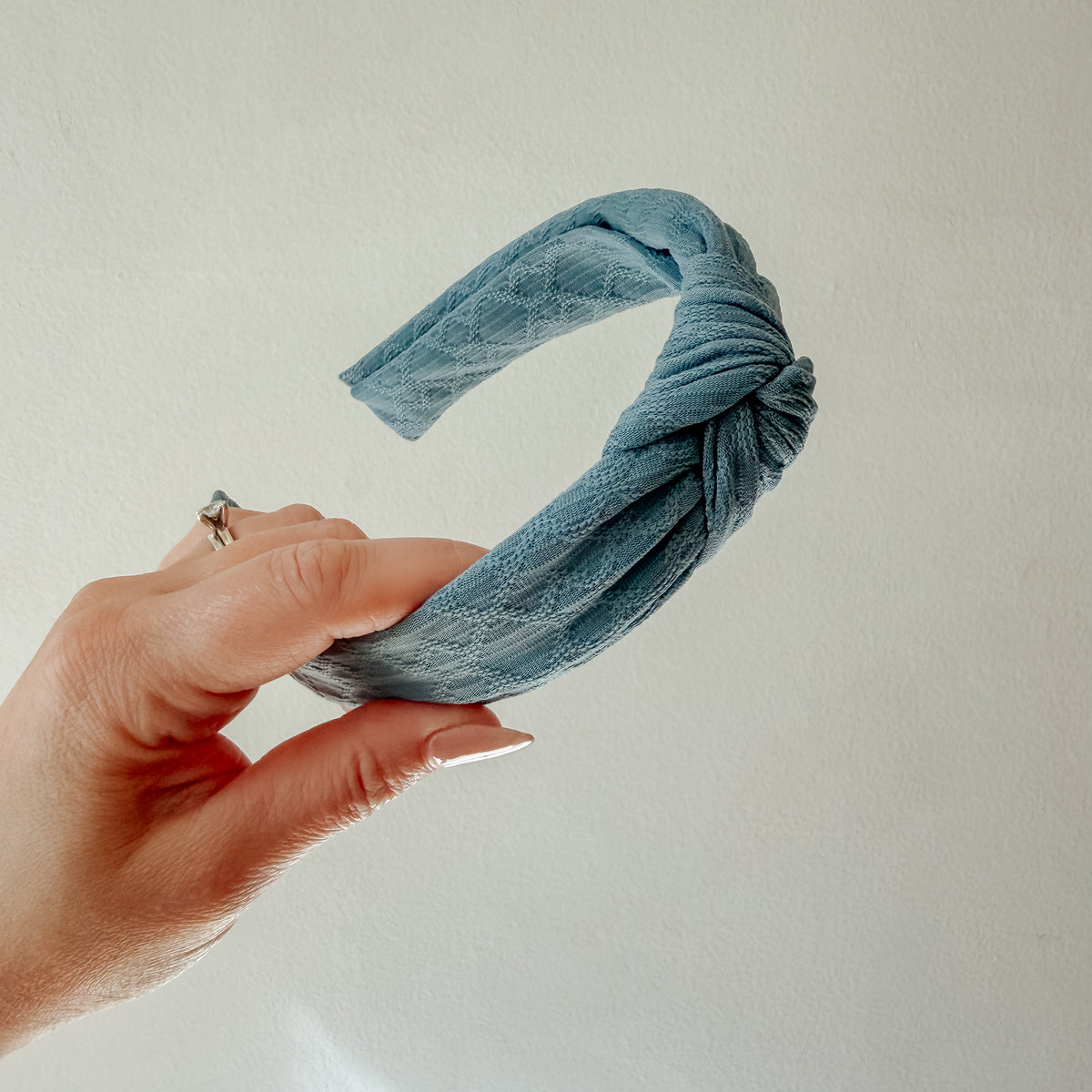 GEO BLUE ASH | Knot Headband