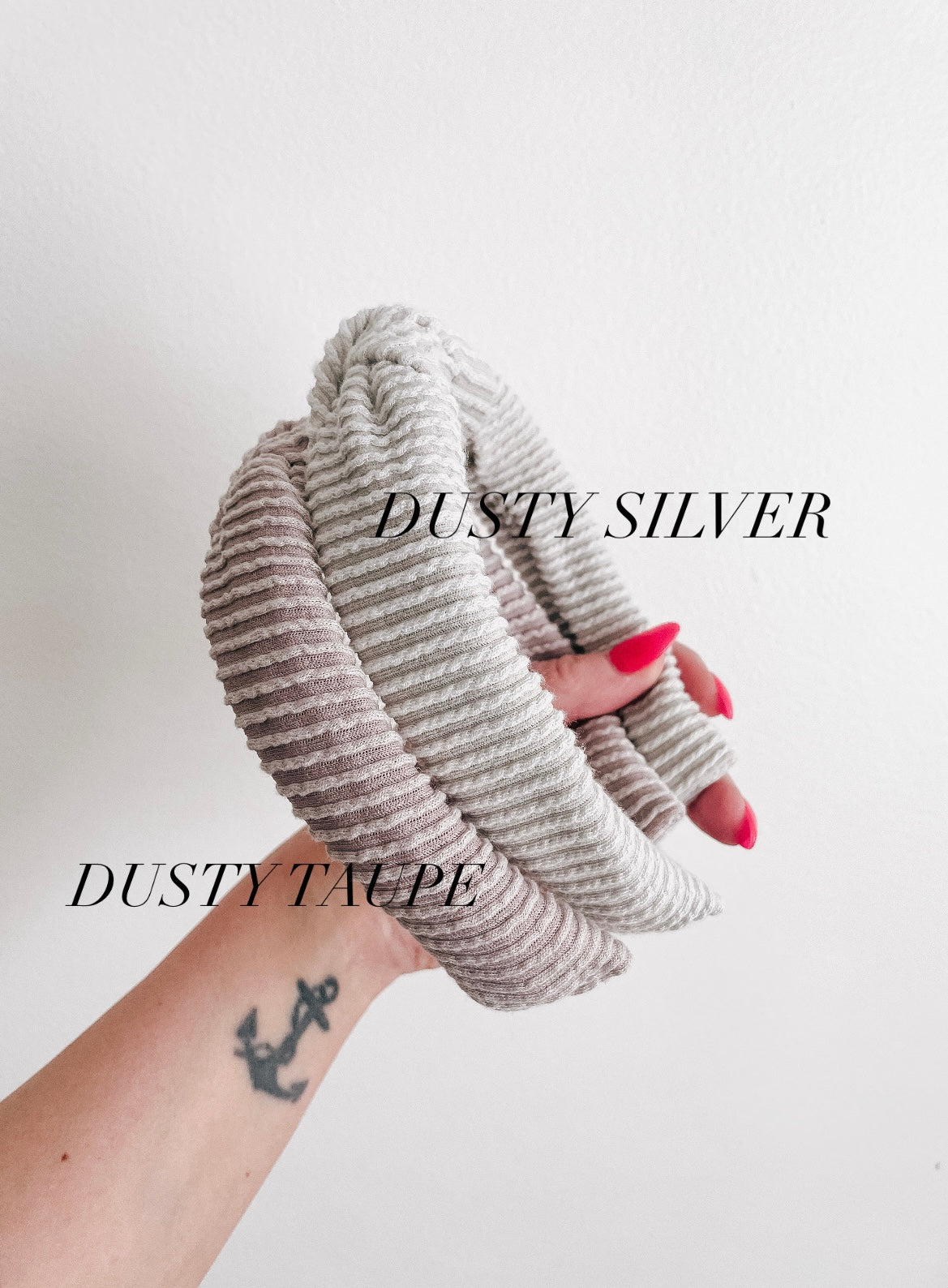 DUSTY SILVER | Wave Ribbed Knot Headband
