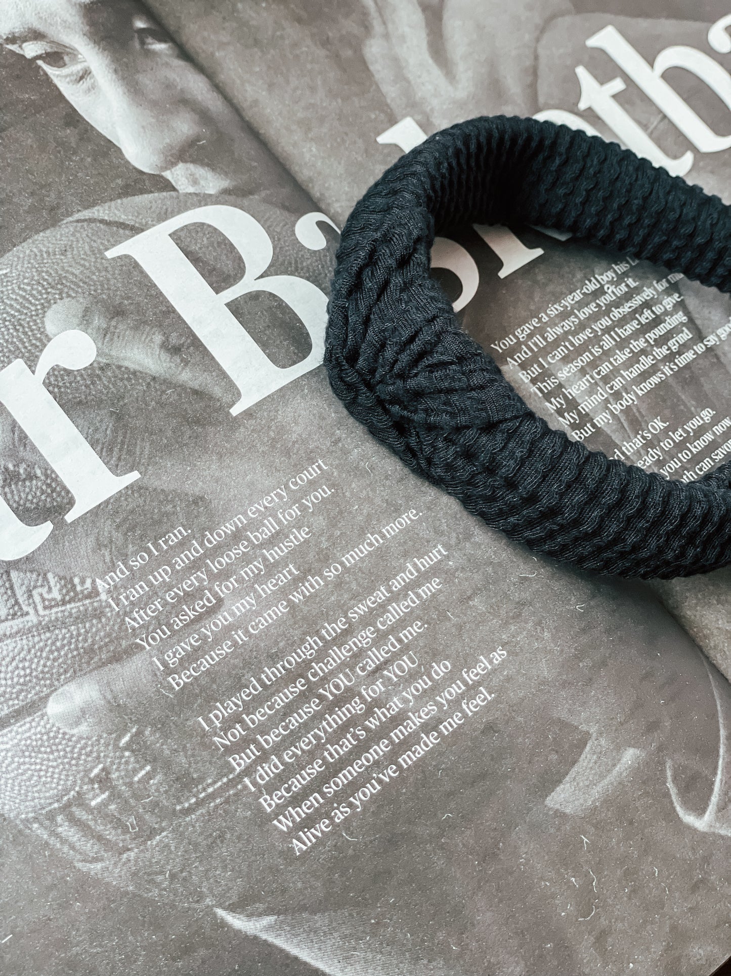 BLACK | Wave Ribbed Knot Headband