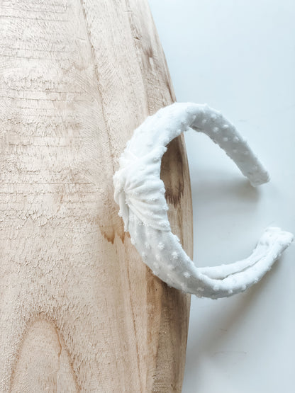 WHITE SWISS DOT | Knot Headband