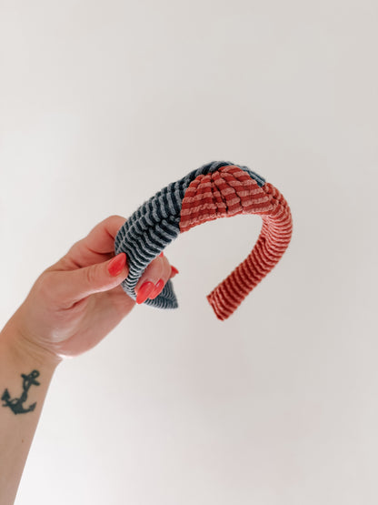 Limited Edition • AMERICANA | Denim & Brick | Knot Headband