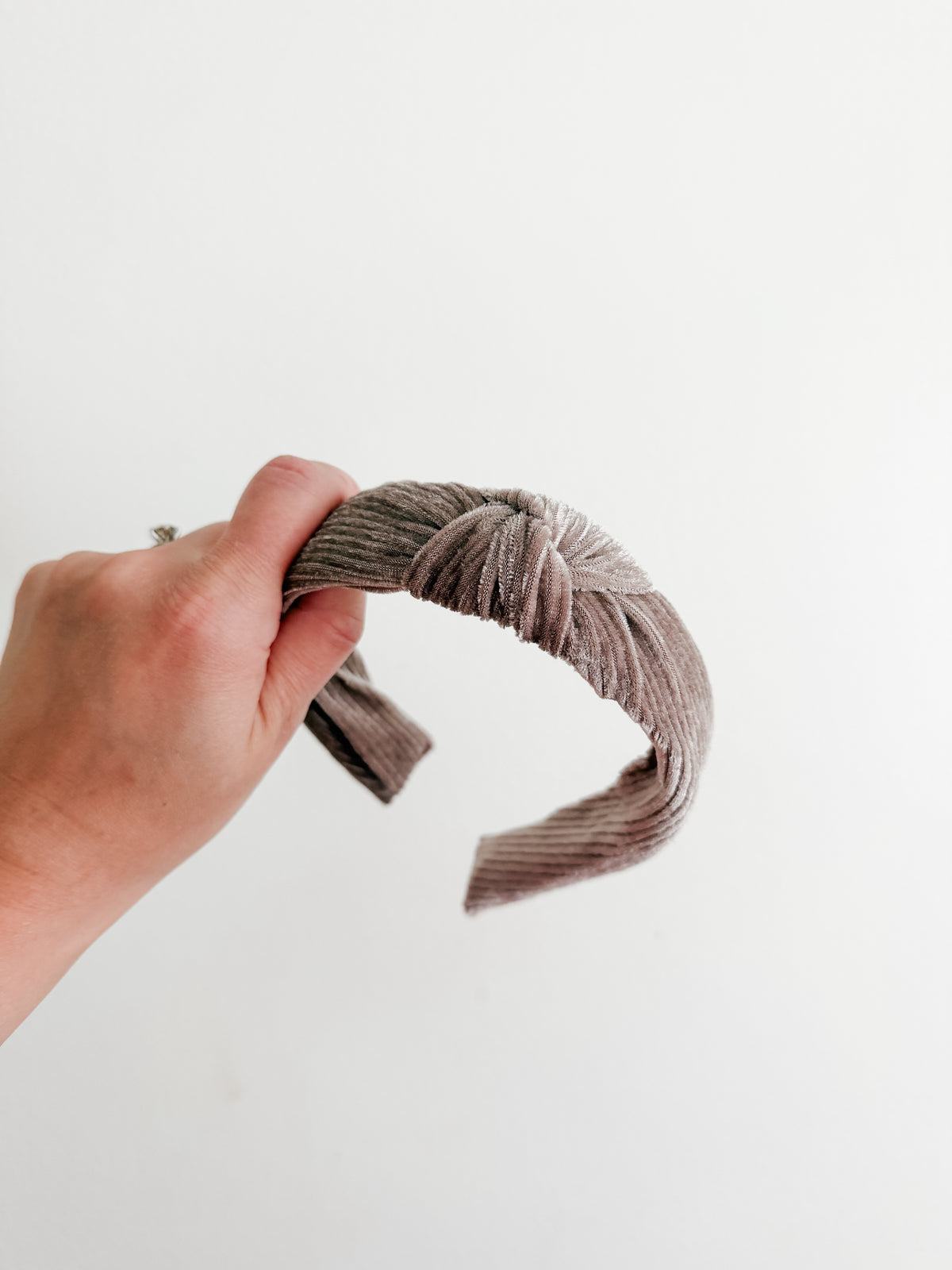 SHINY MOCHA VELVET RIB | Knot Headband
