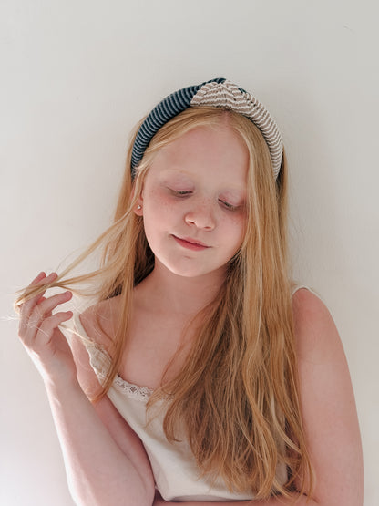 Limited Edition • AMERICANA | Denim & Taupe | Knot Headband