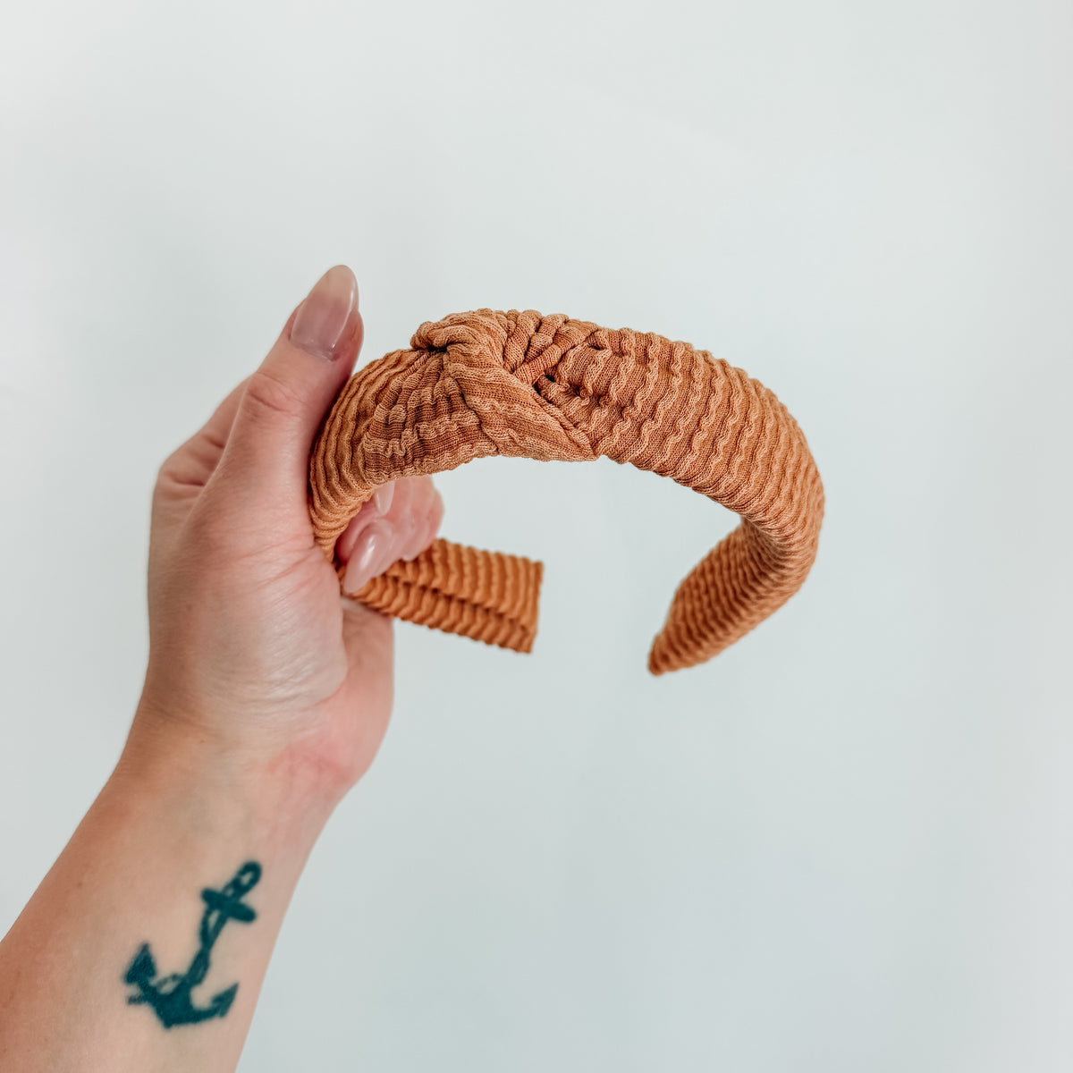 DUSTY TANGERINE | Wave Ribbed Knot Headband