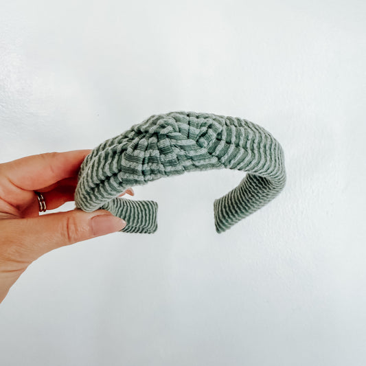 NEW SAGE | Wave Ribbed Knot Headband