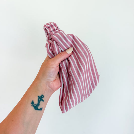 MAUVE STRIPED | Wide Headband