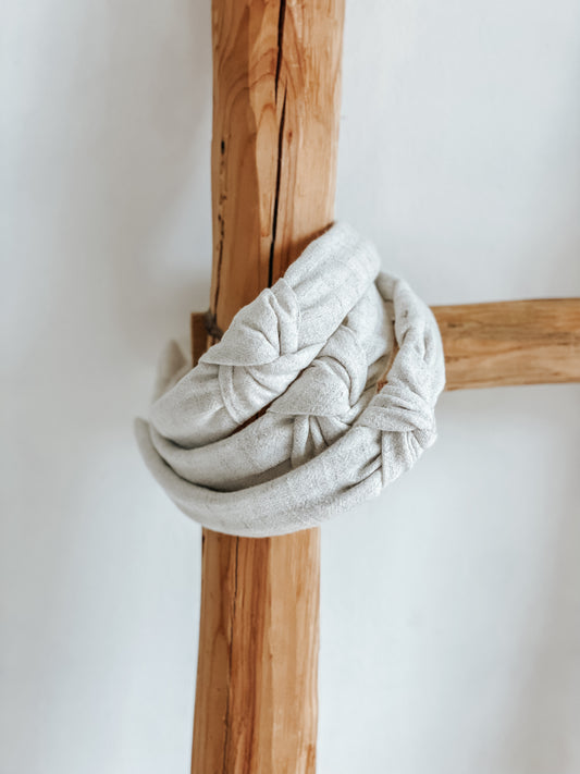 CREAM LINEN | Knot Headband