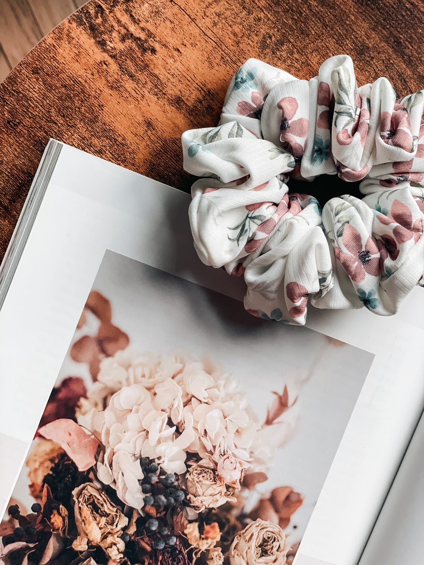 TERRACOTTA FLORAL | Classic Rib Scrunchie