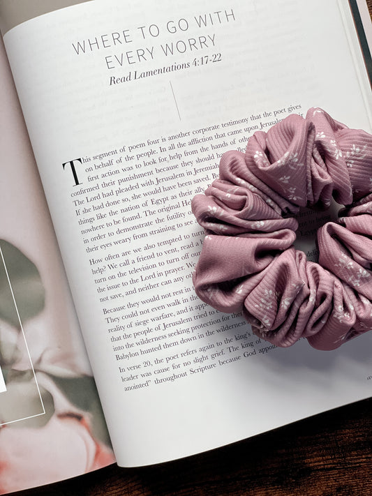 ROSE FLORAL | Classic Rib Scrunchie
