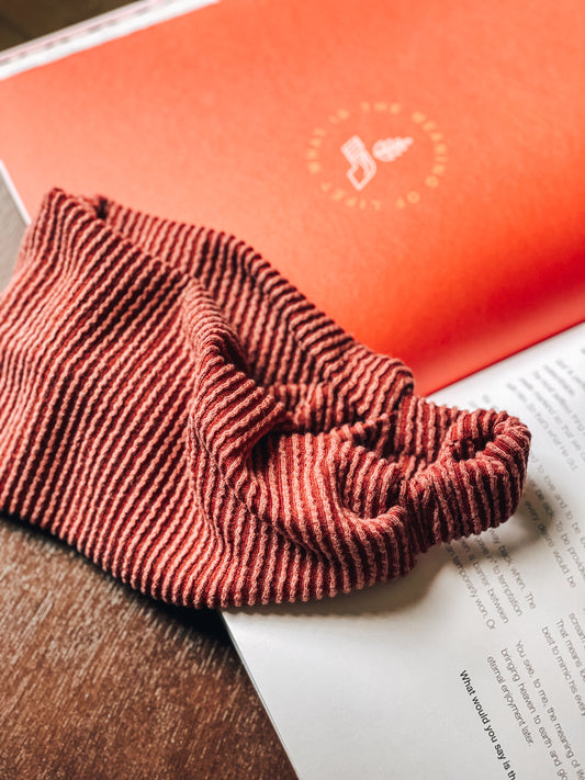 CINNAMON WAVE RIBBED | Wide Headband