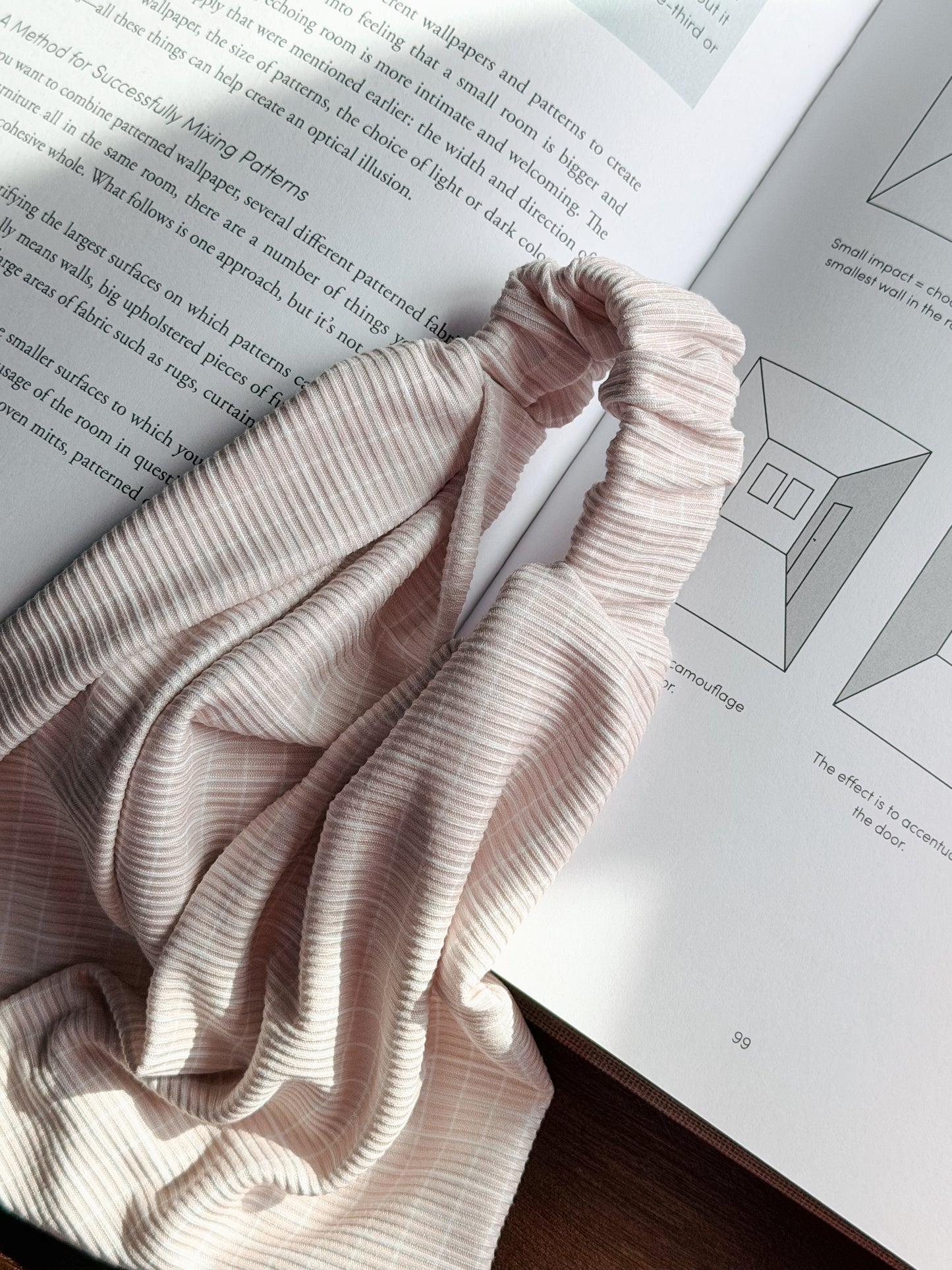 TAN WINDOWPANE | Wide Headband