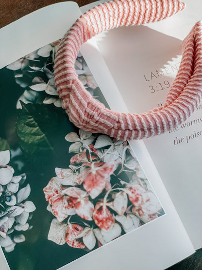 DUSTY ROSE | Wave Ribbed Knot Headband