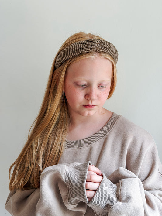 MOCHA | Wave Ribbed Knot Headband