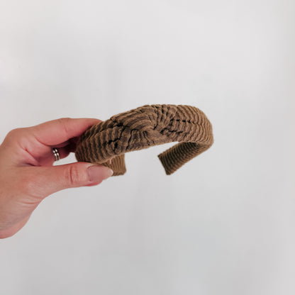 NEW MOCHA | Wave Ribbed Knot Headband