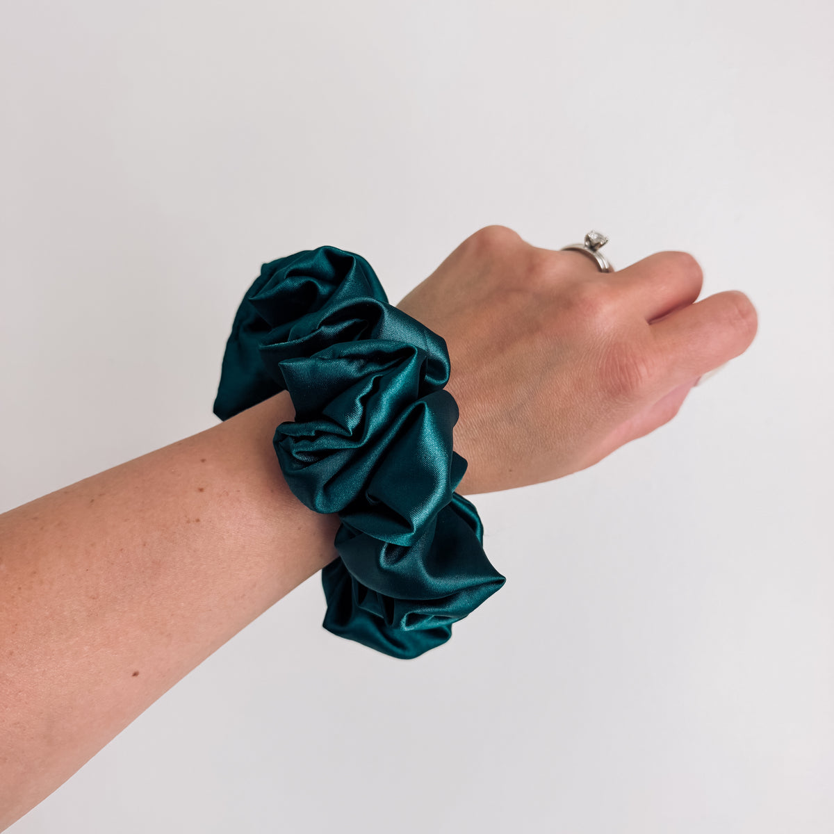 BOTTLE GREEN | Satin Scrunchie