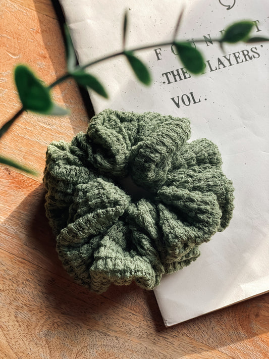 DUSTY SAGE | Chunky Waffle Scrunchie