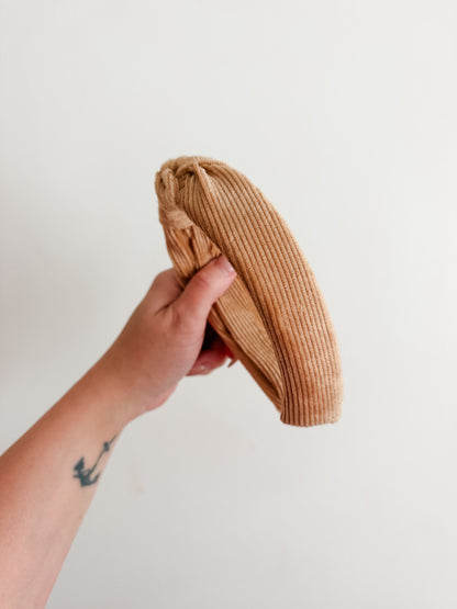 VINTAGE GOLD VELVET RIB | Knot Headband