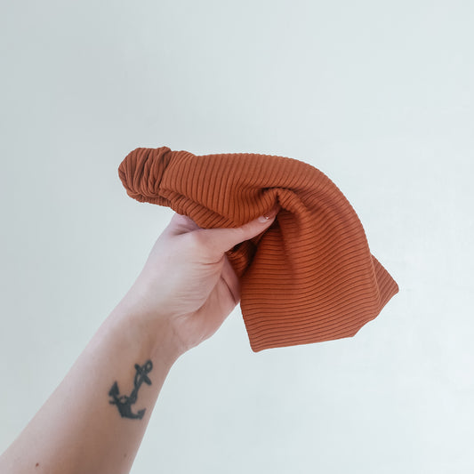 RUST RIBBED | Wide Headband