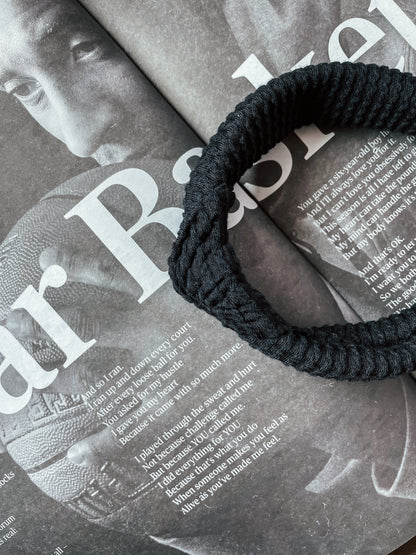 BLACK | Wave Ribbed Knot Headband