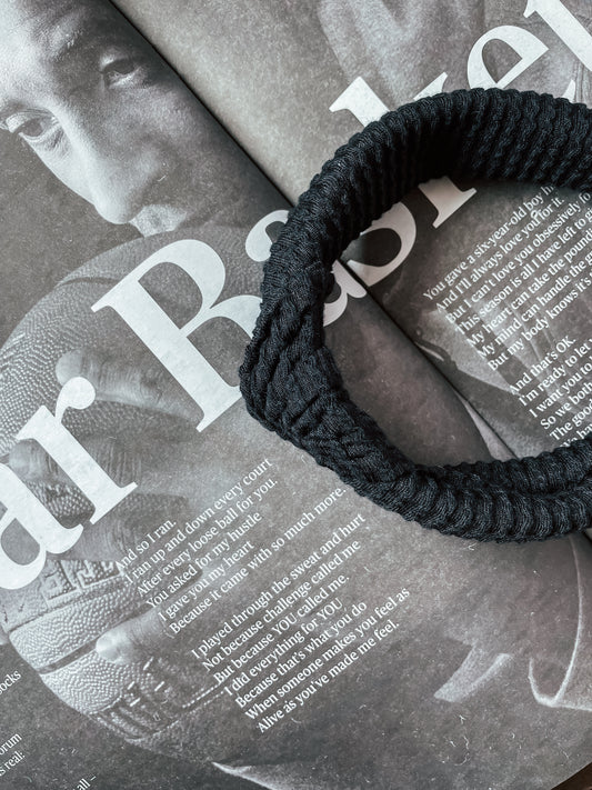 BLACK | Wave Ribbed Knot Headband