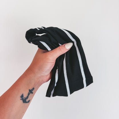 BLACK & WHITE STRIPED | Wide Headband