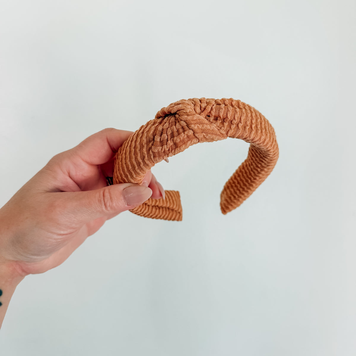 DUSTY TANGERINE | Wave Ribbed Knot Headband